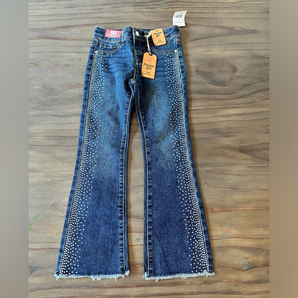 NWT Hippie Girl Jeans with silver studs